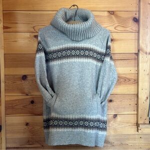 GAP Gray Patterned Cowl Neck Sweater